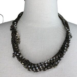 Urban outfitters twisted rhinestone and chains necklace